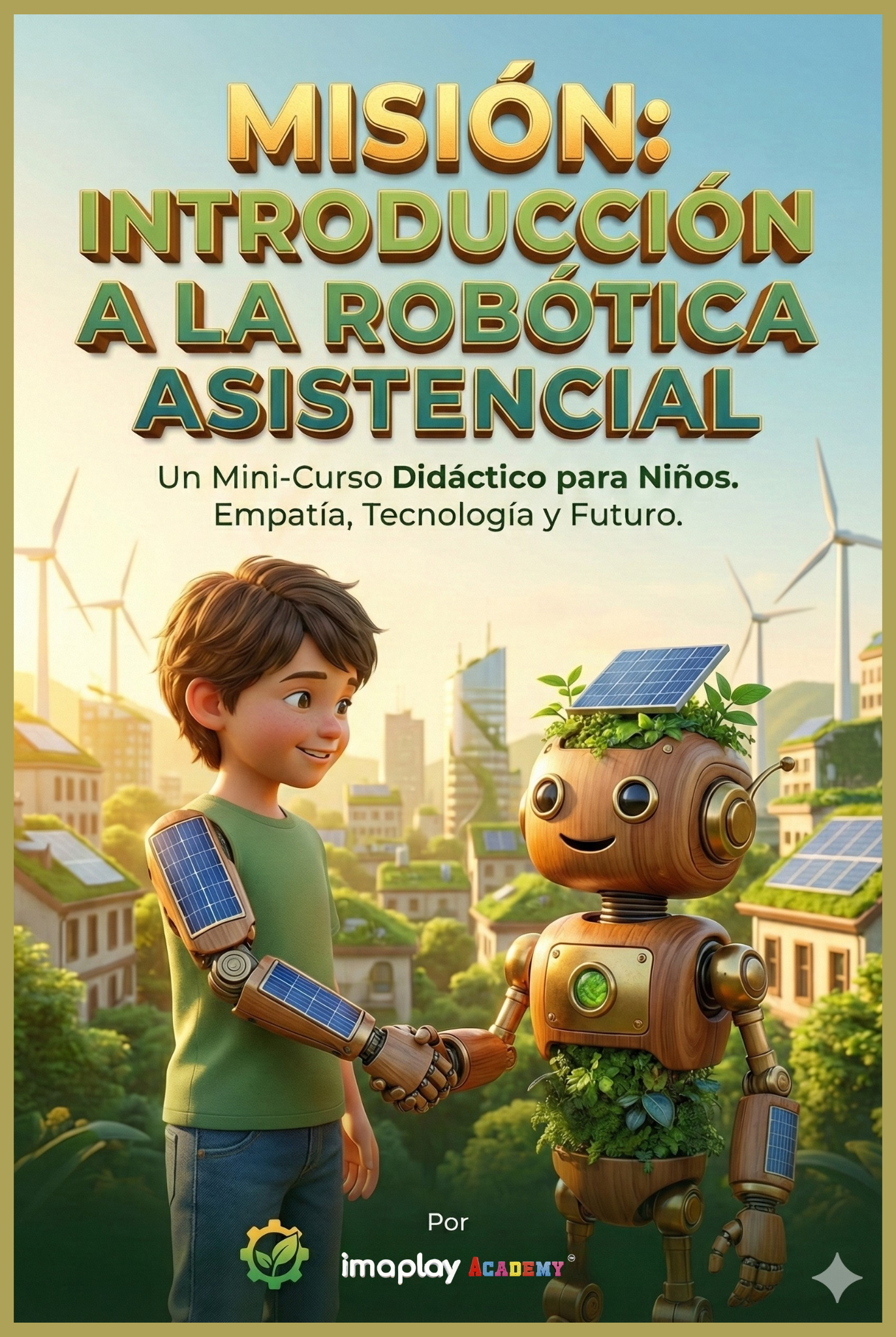 Ebook | Mini-Curso Para Niños | Robots con Corazón: La Aventura Solarpunk (Interactivo + Certificado)