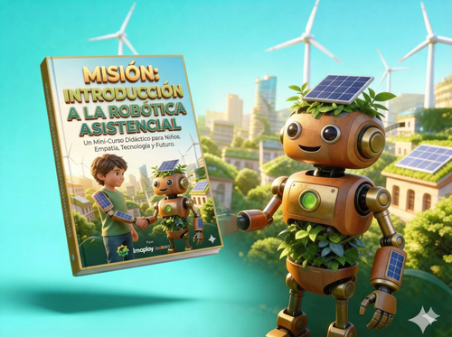 Ebook | Mini-Curso Para Niños | Robots con Corazón: La Aventura Solarpunk (Interactivo + Certificado)
