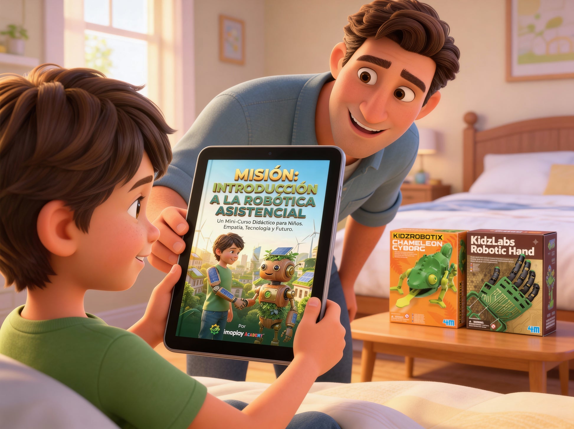 Ebook | Mini-Curso Para Niños | Robots con Corazón: La Aventura Solarpunk (Interactivo + Certificado)